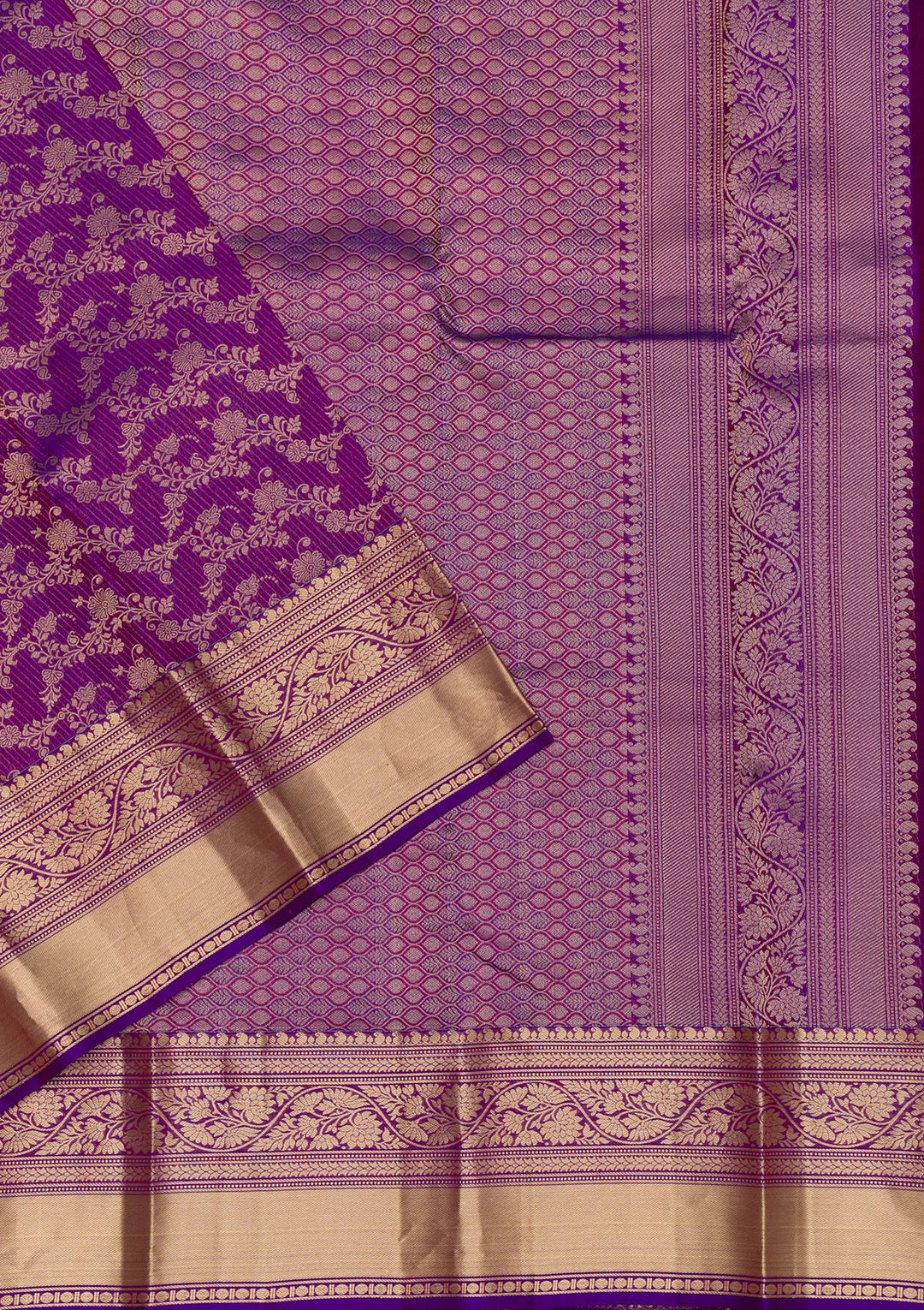 Purple Zariwork Pure Silk Saree