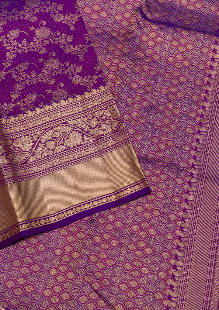 Purple Zariwork Pure Silk Saree