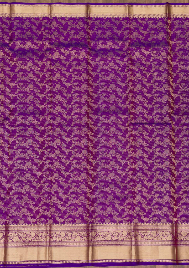 Purple Zariwork Pure Silk Saree