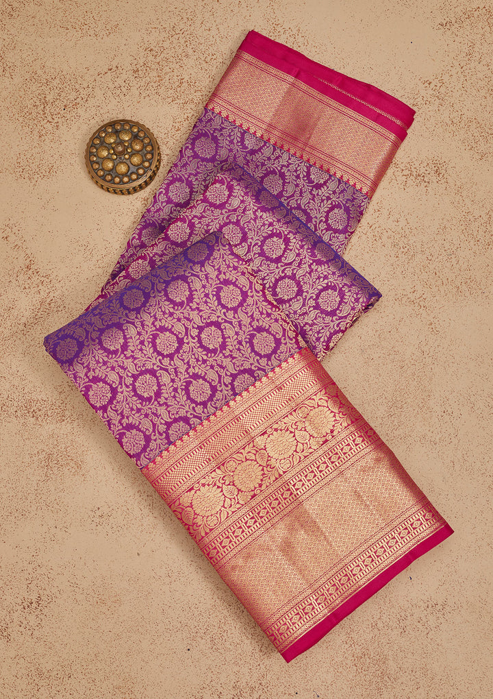 Purple Zariwork Pure Silk Saree