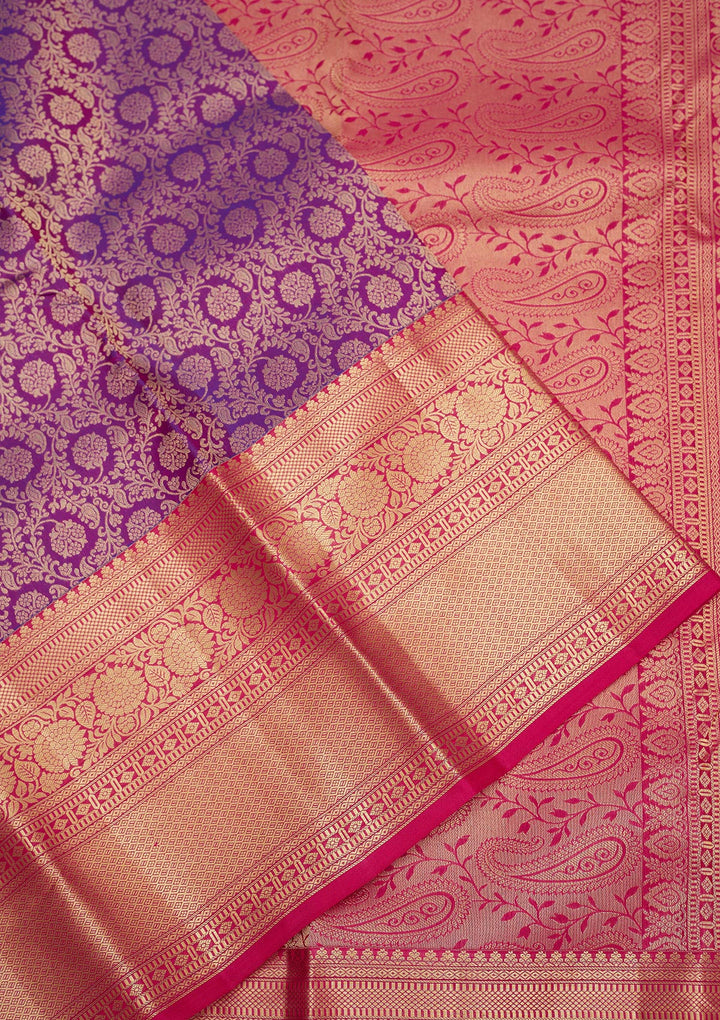 Purple Zariwork Pure Silk Saree