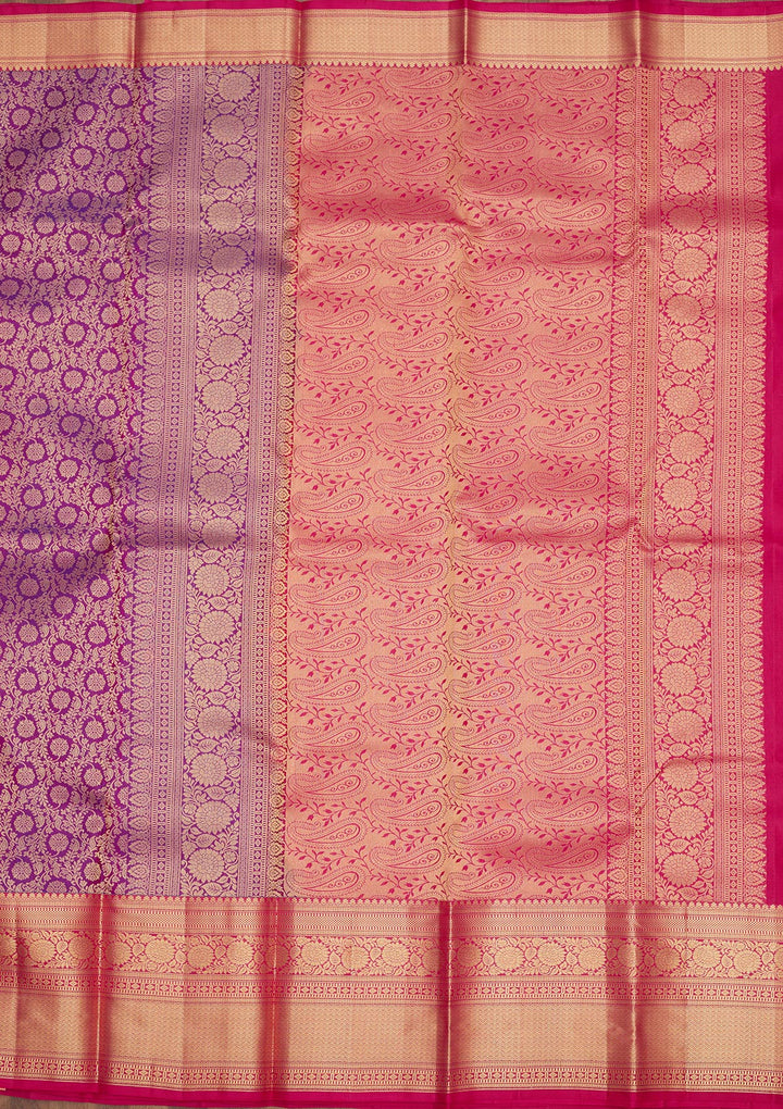 Purple Zariwork Pure Silk Saree