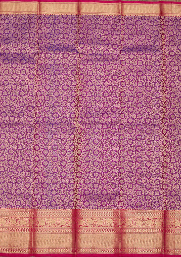 Purple Zariwork Pure Silk Saree