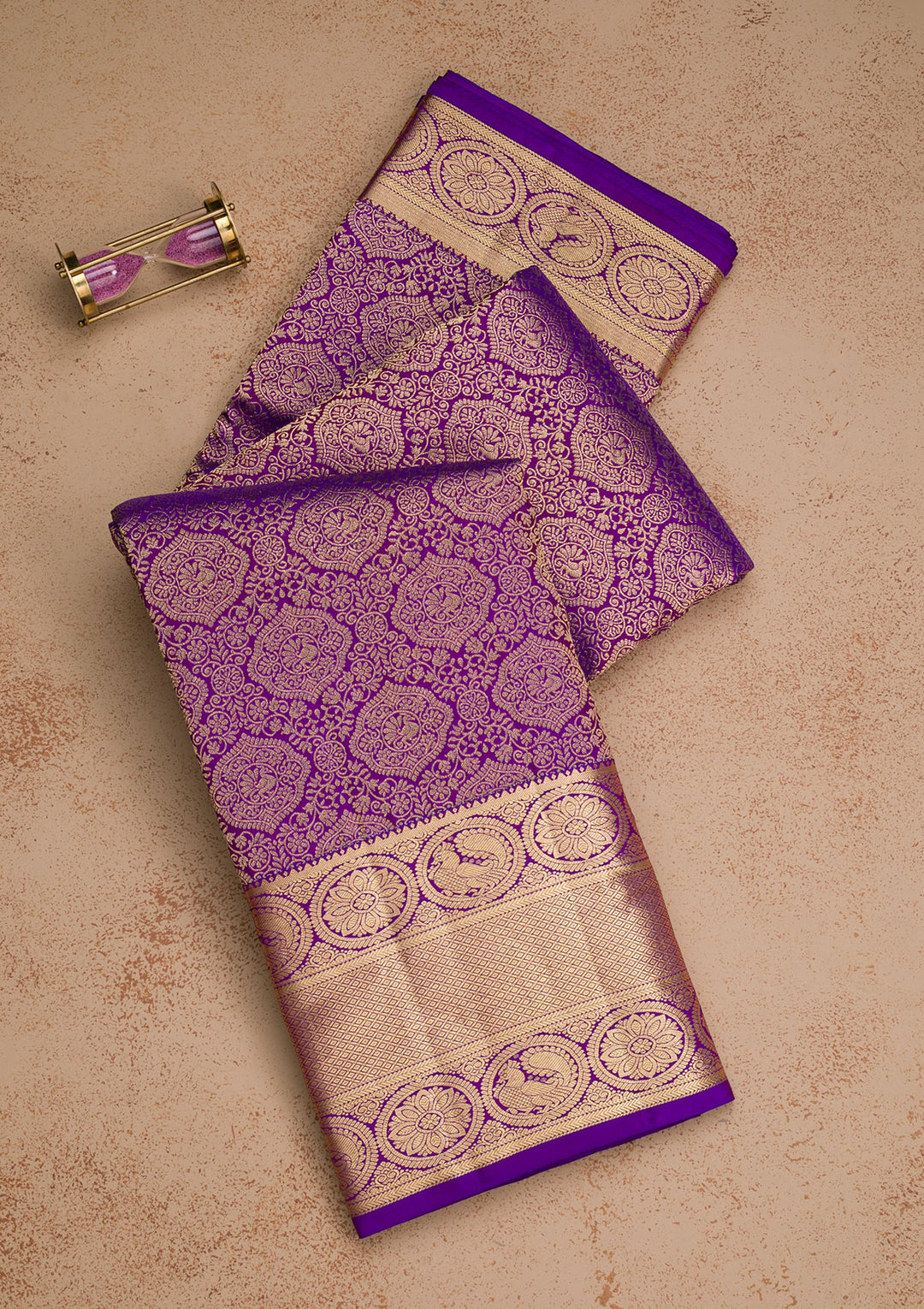 Purple Zariwork Pure Silk Saree