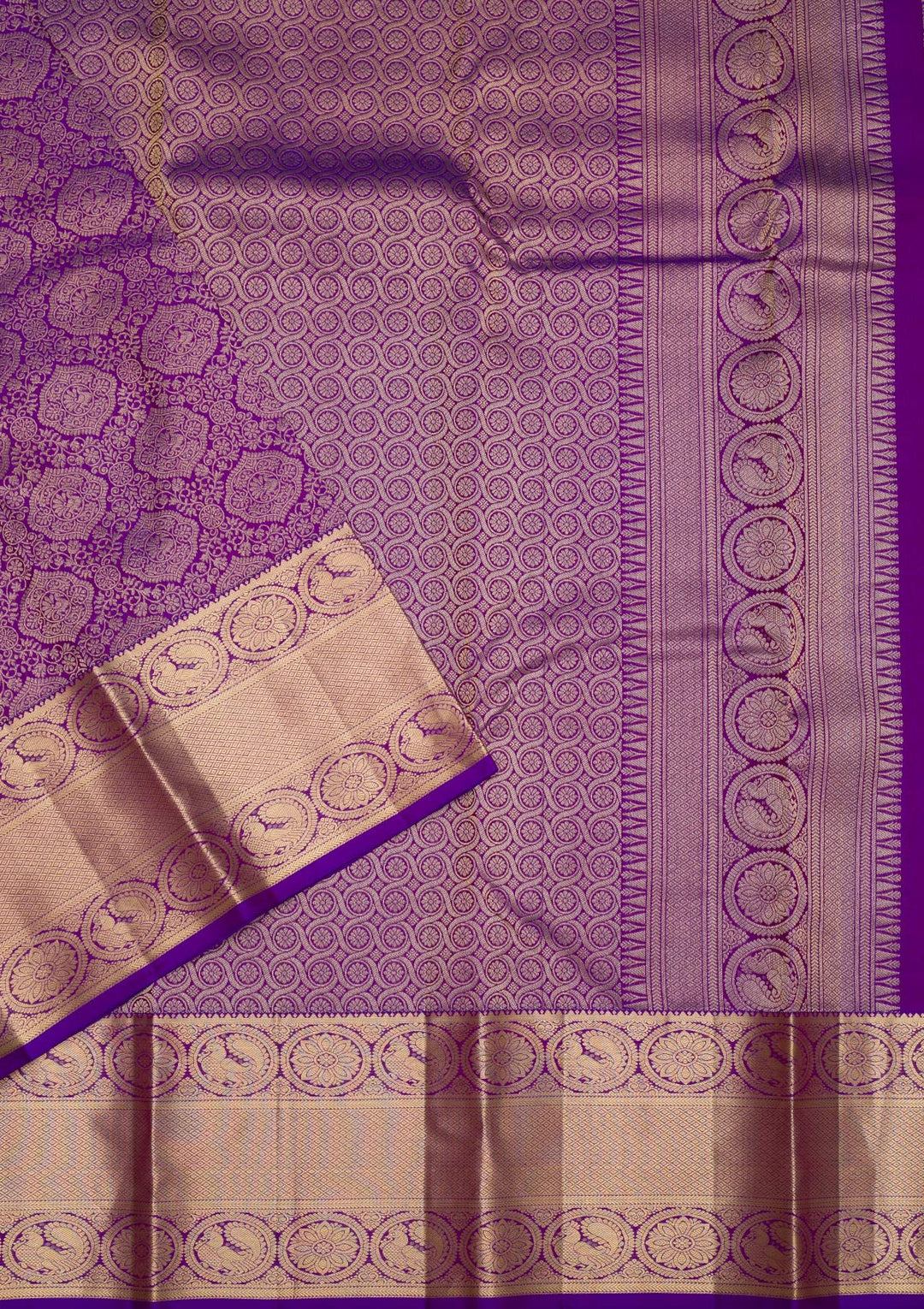 Purple Zariwork Pure Silk Saree