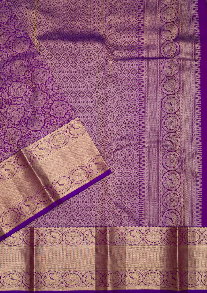 Purple Zariwork Pure Silk Saree