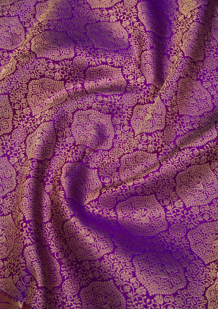 Purple Zariwork Pure Silk Saree