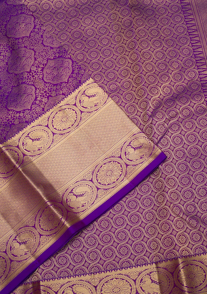 Purple Zariwork Pure Silk Saree