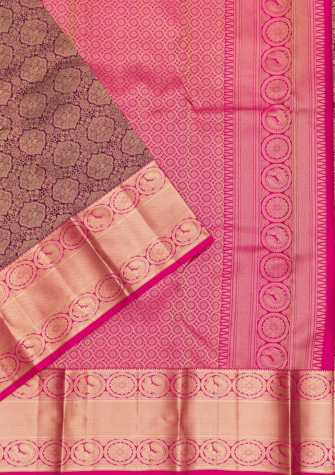 Wine Zariwork Pure Silk Saree