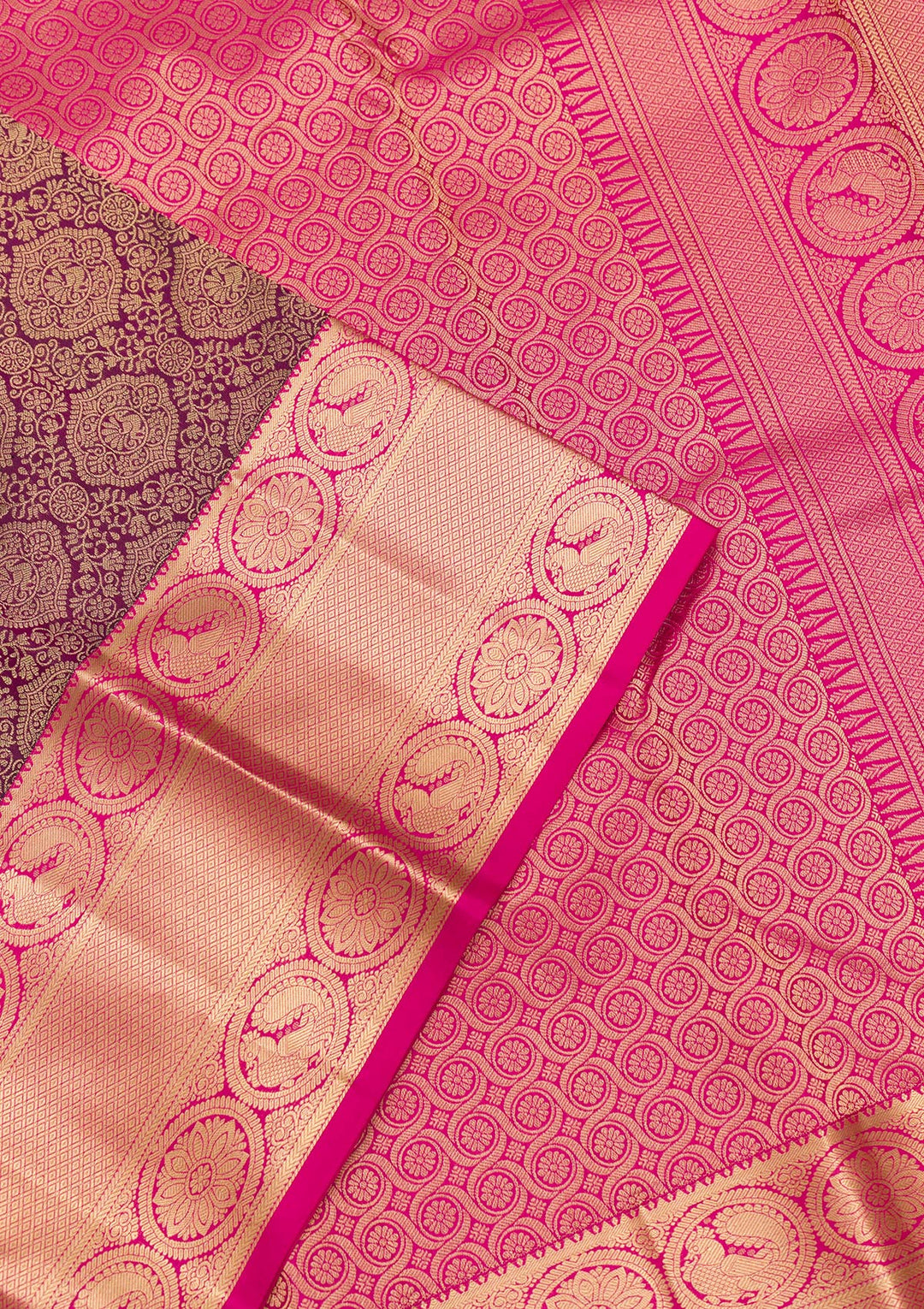 Wine Zariwork Pure Silk Saree