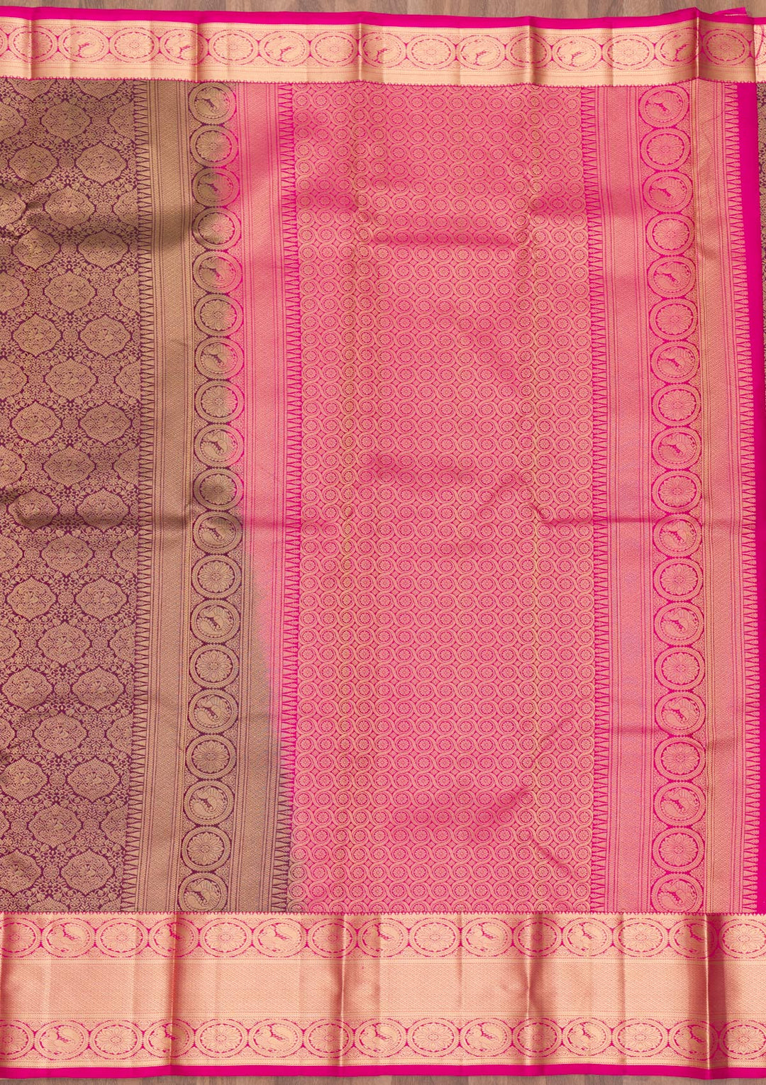 Wine Zariwork Pure Silk Saree