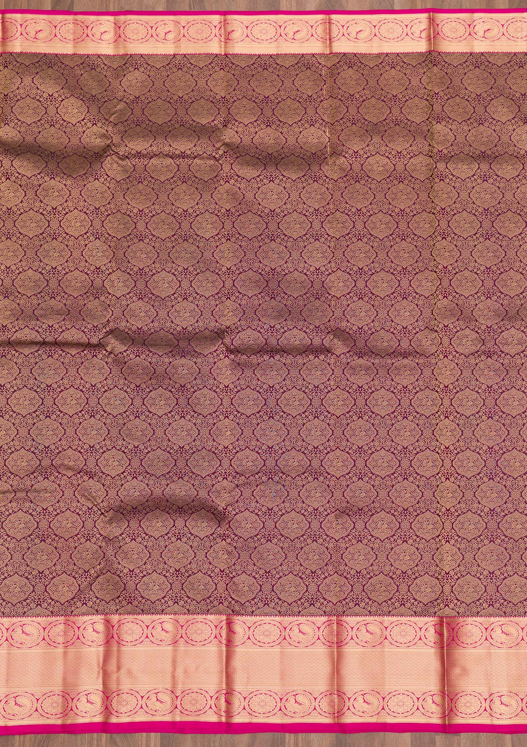 Wine Zariwork Pure Silk Saree