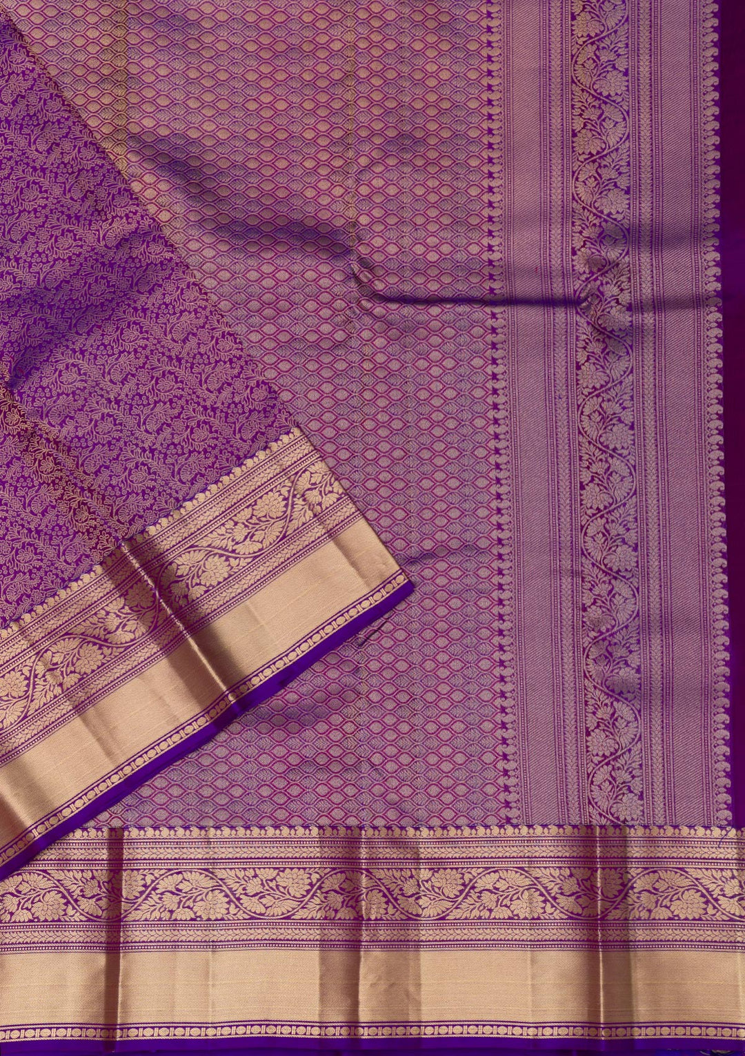 Purple Zariwork Kanjivaram Pure Silk Saree