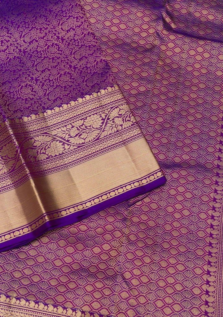 Purple Zariwork Kanjivaram Pure Silk Saree