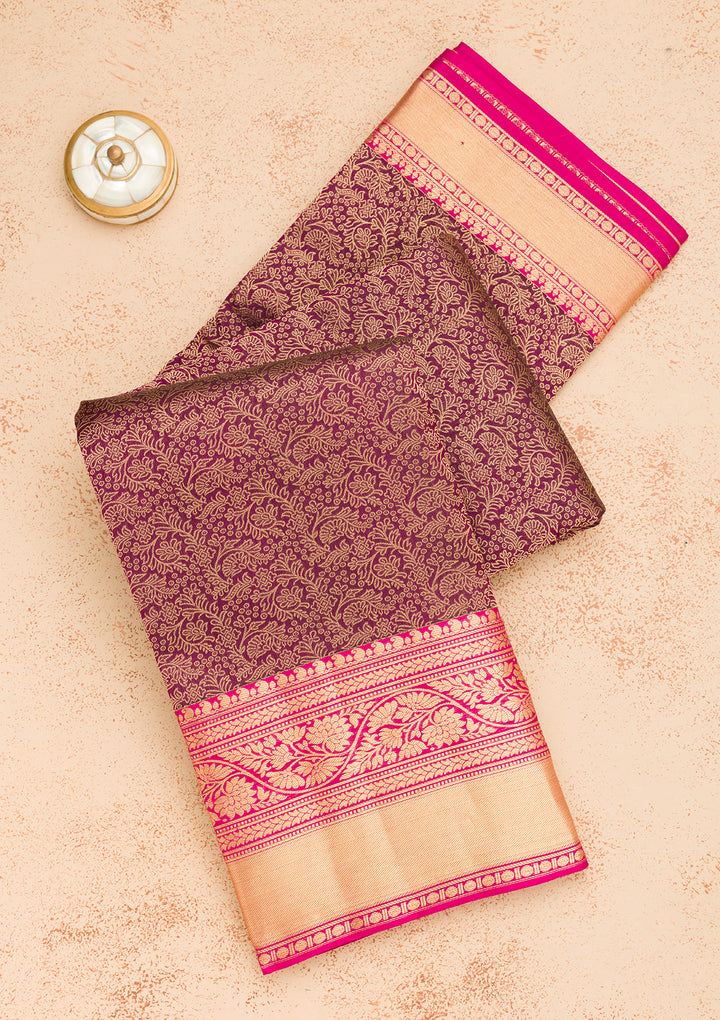 Purple Zariwork Pure Silk Saree