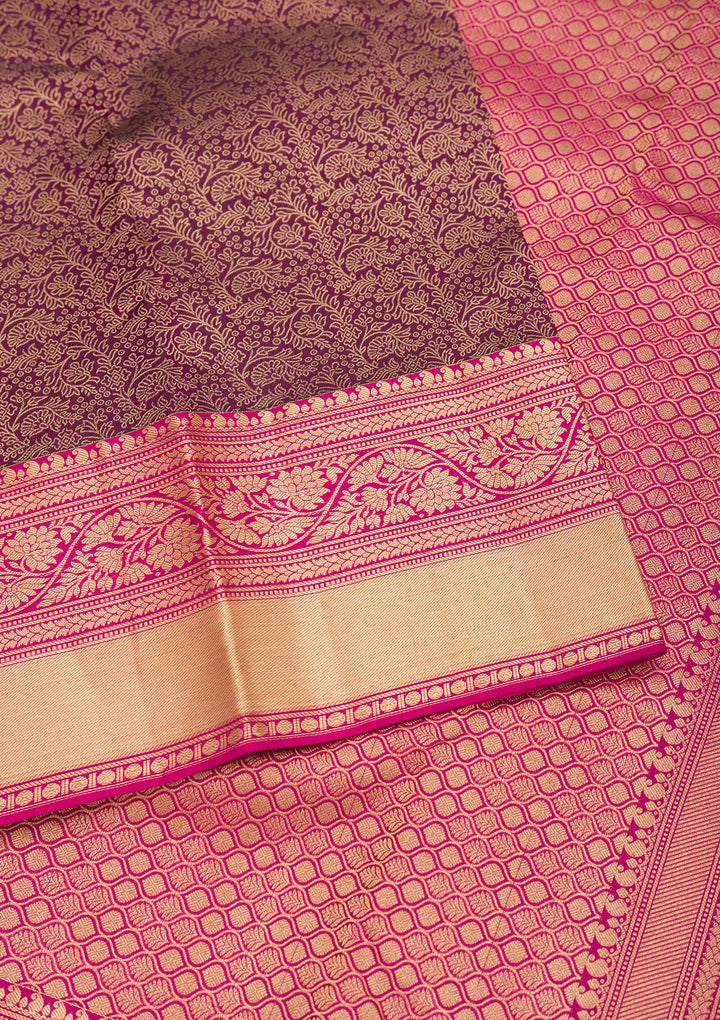 Purple Zariwork Pure Silk Saree