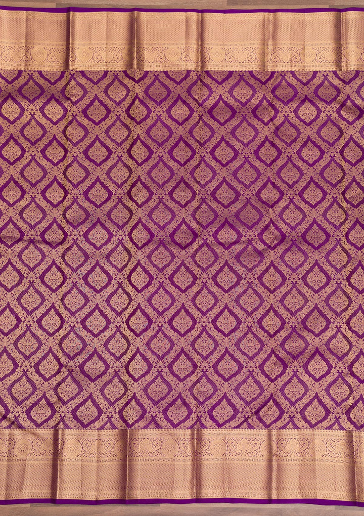 Purple Zariwork Pure Silk Saree-Koskii