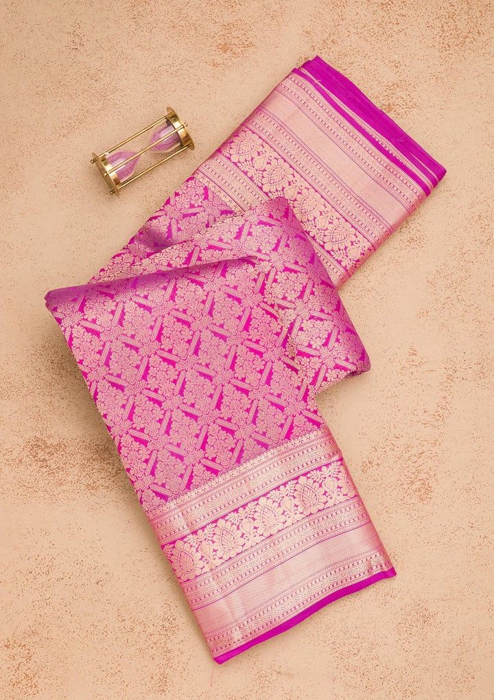 Purple Zariwork Pure Silk Saree