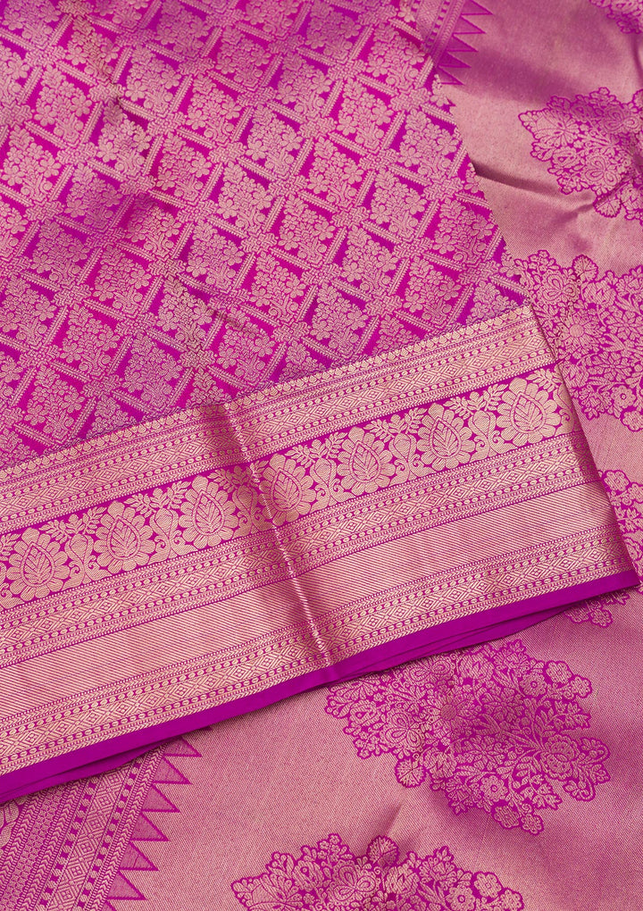 Purple Zariwork Pure Silk Saree