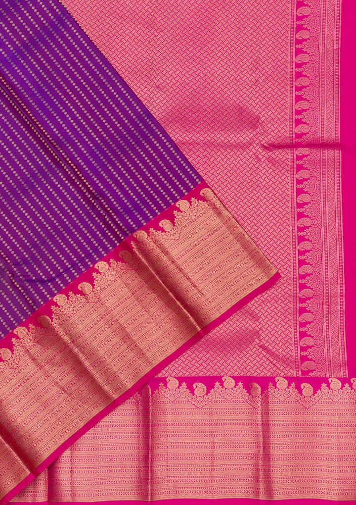 Purple Zariwork Banarasi Pure Silk Saree