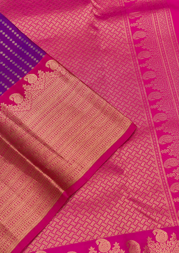 Purple Zariwork Banarasi Pure Silk Saree