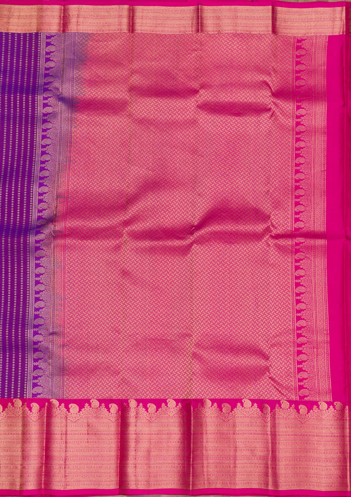 Purple Zariwork Banarasi Pure Silk Saree