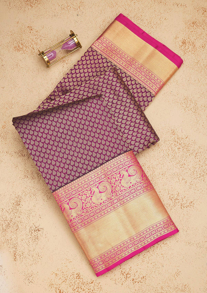 Purple Zariwork Pure Silk Saree