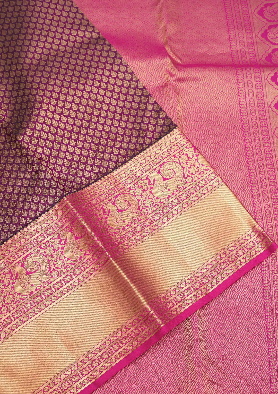 Purple Zariwork Pure Silk Saree