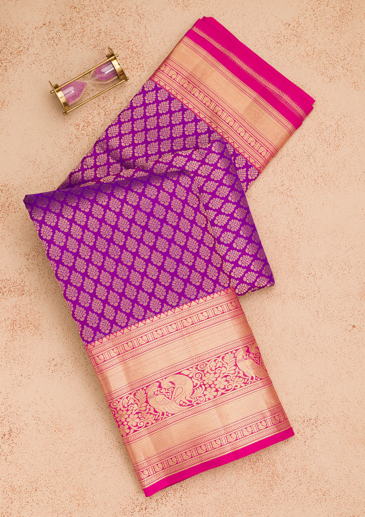 Purple Zariwork Pure Silk Saree