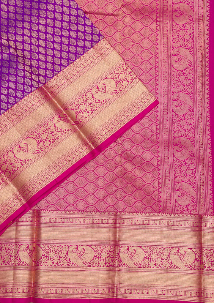 Purple Zariwork Pure Silk Saree