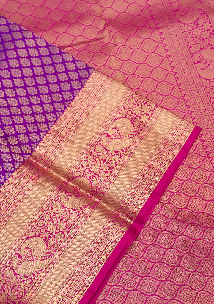 Purple Zariwork Pure Silk Saree