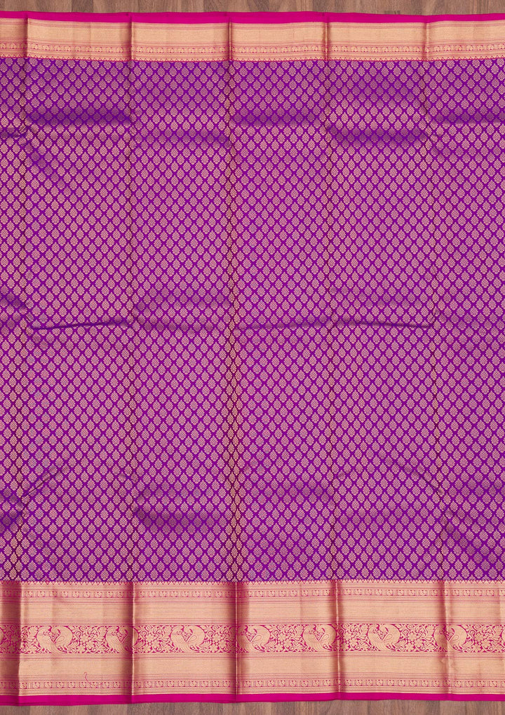 Purple Zariwork Pure Silk Saree
