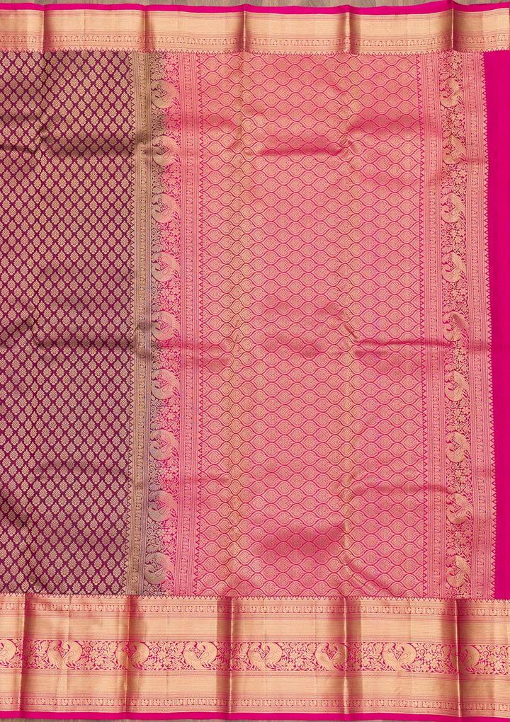 Purple Zariwork Banarasi Pure Silk Saree