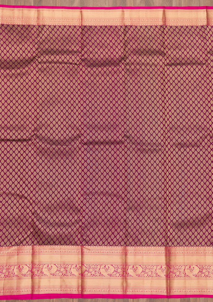 Purple Zariwork Banarasi Pure Silk Saree