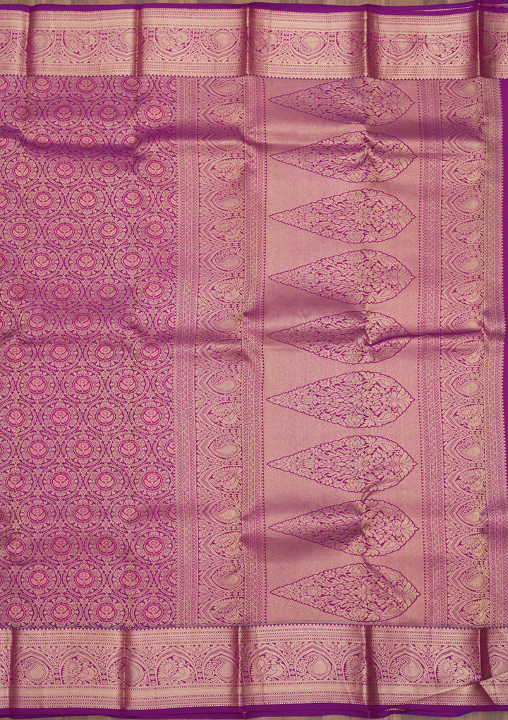 Purple Zariwork Pure Silk Saree