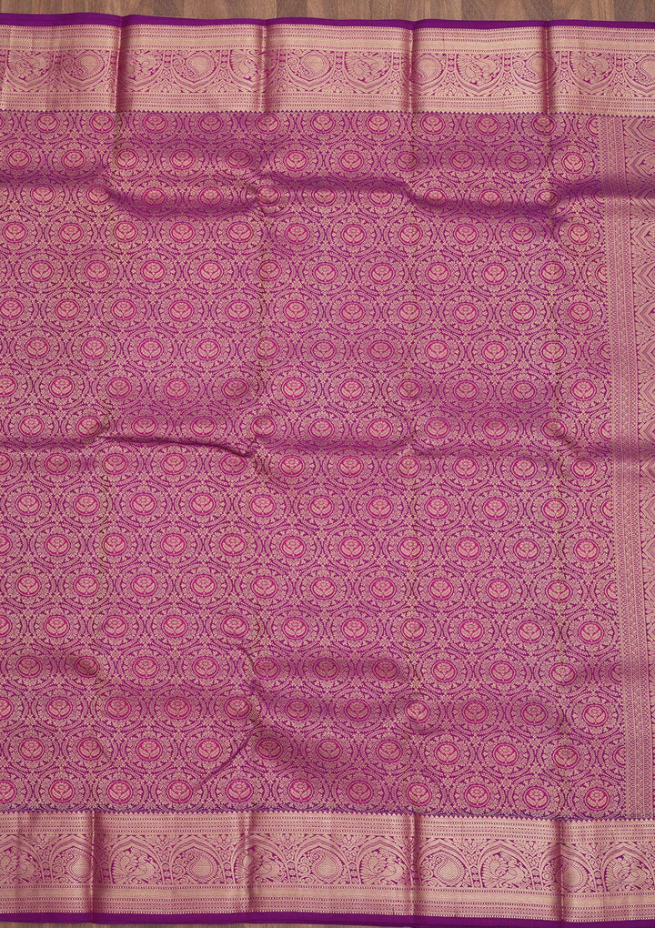 Purple Zariwork Pure Silk Saree