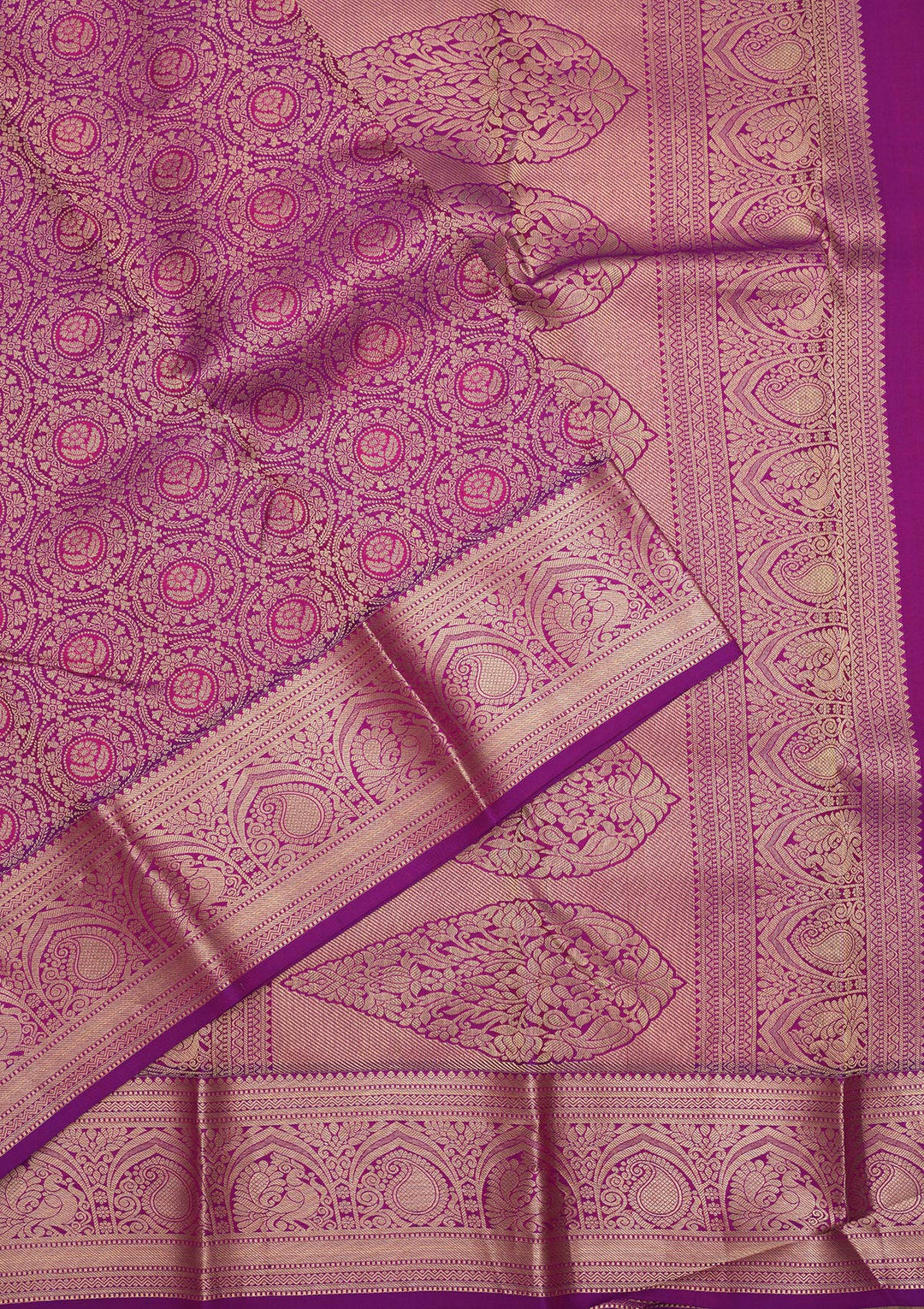 Purple Zariwork Pure Silk Saree