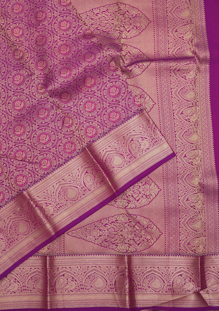 Purple Zariwork Pure Silk Saree