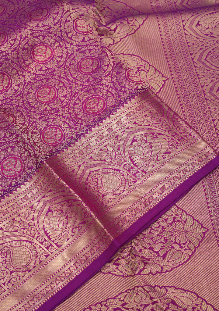 Purple Zariwork Pure Silk Saree
