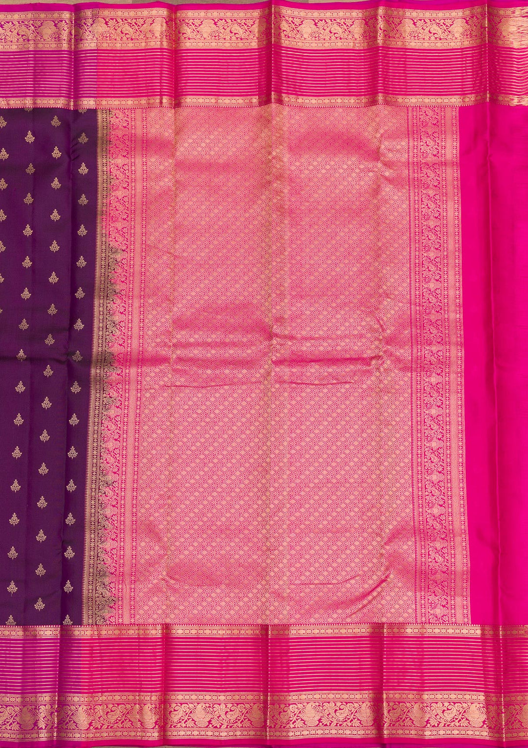 Purple Zariwork Pure Silk Saree-Koskii