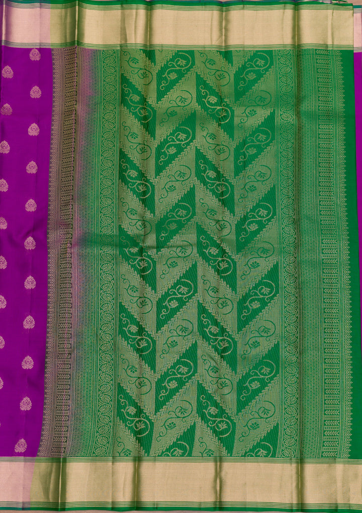 Purple Zariwork Pure Silk Saree-Koskii