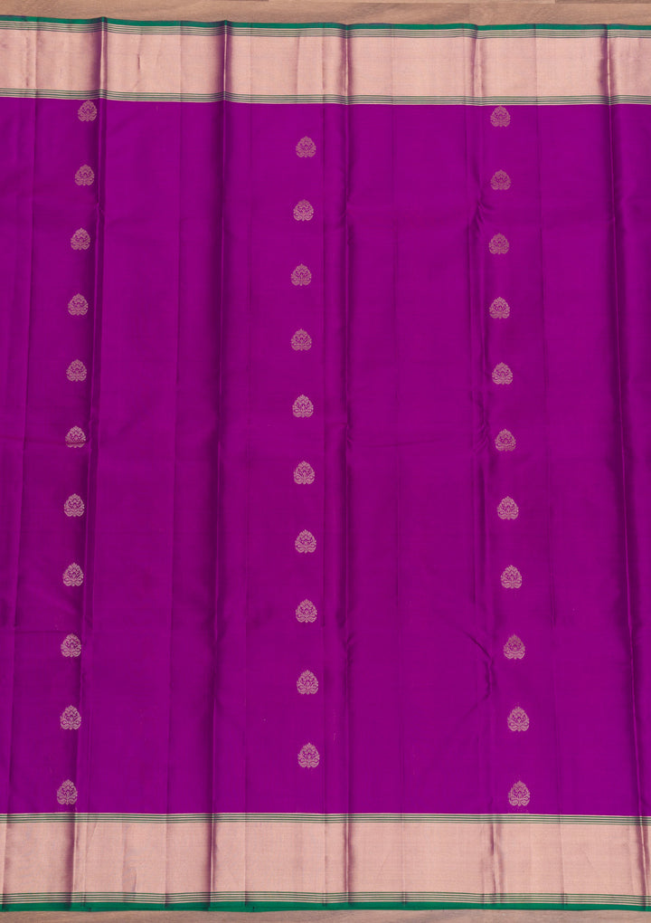 Purple Zariwork Pure Silk Saree-Koskii