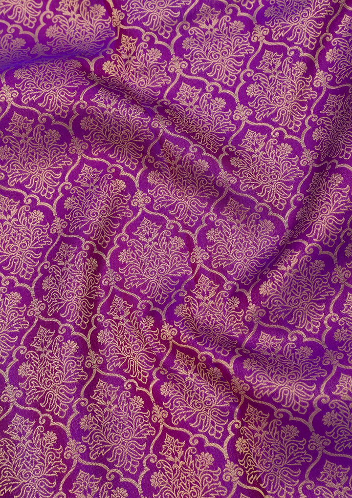 Purple Zariwork Pure Silk Saree