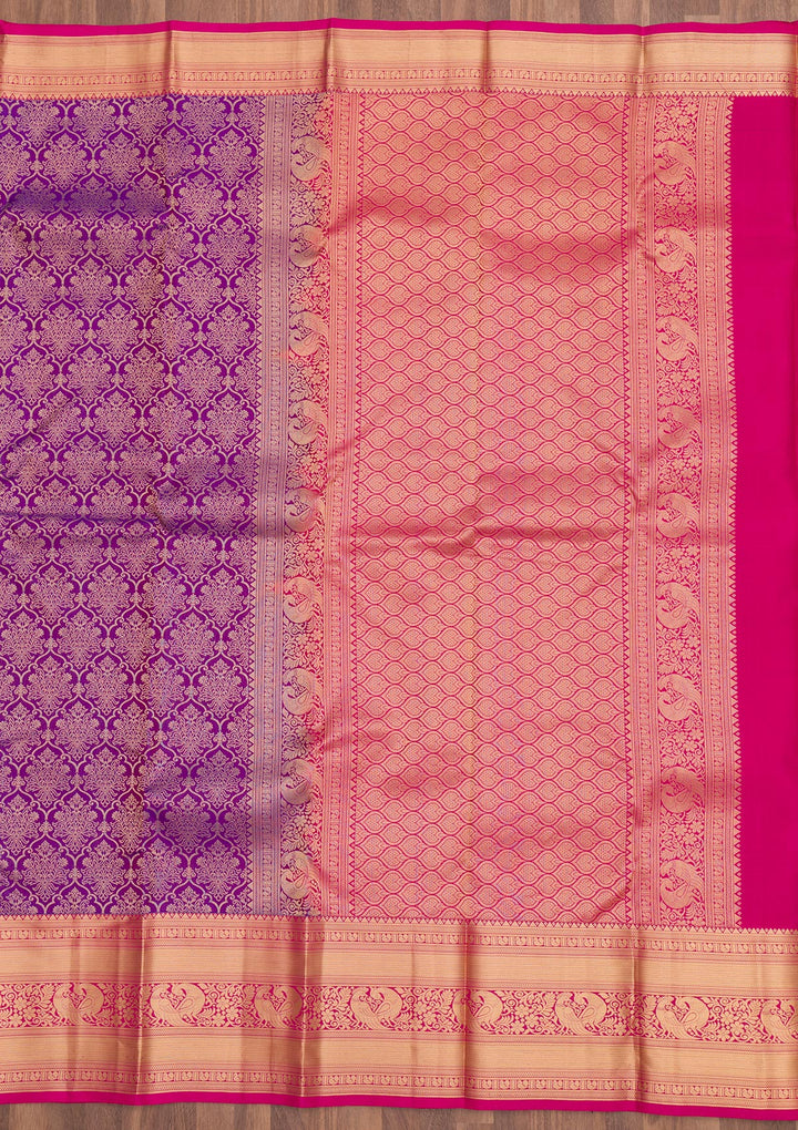 Purple Zariwork Pure Silk Saree