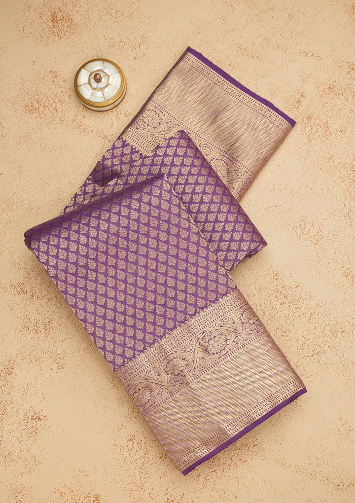 Purple Zariwork Pure Silk Saree