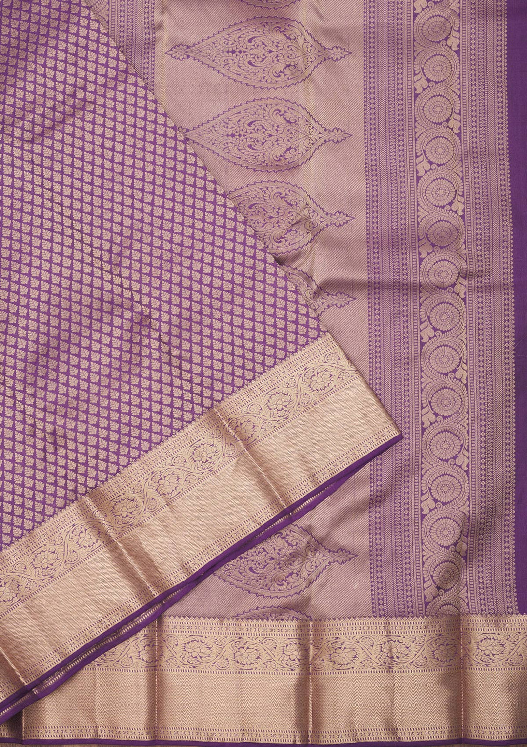 Purple Zariwork Pure Silk Saree