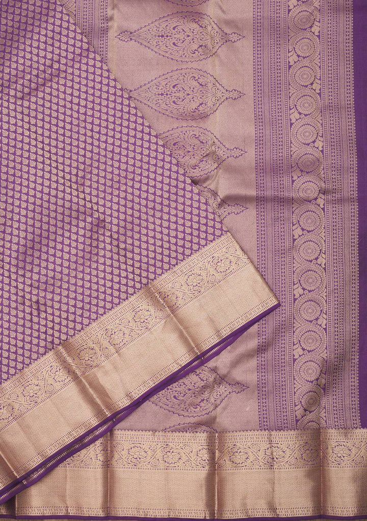 Purple Zariwork Pure Silk Saree