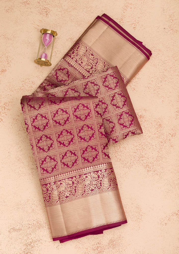 Purple Zariwork Pure Silk Saree
