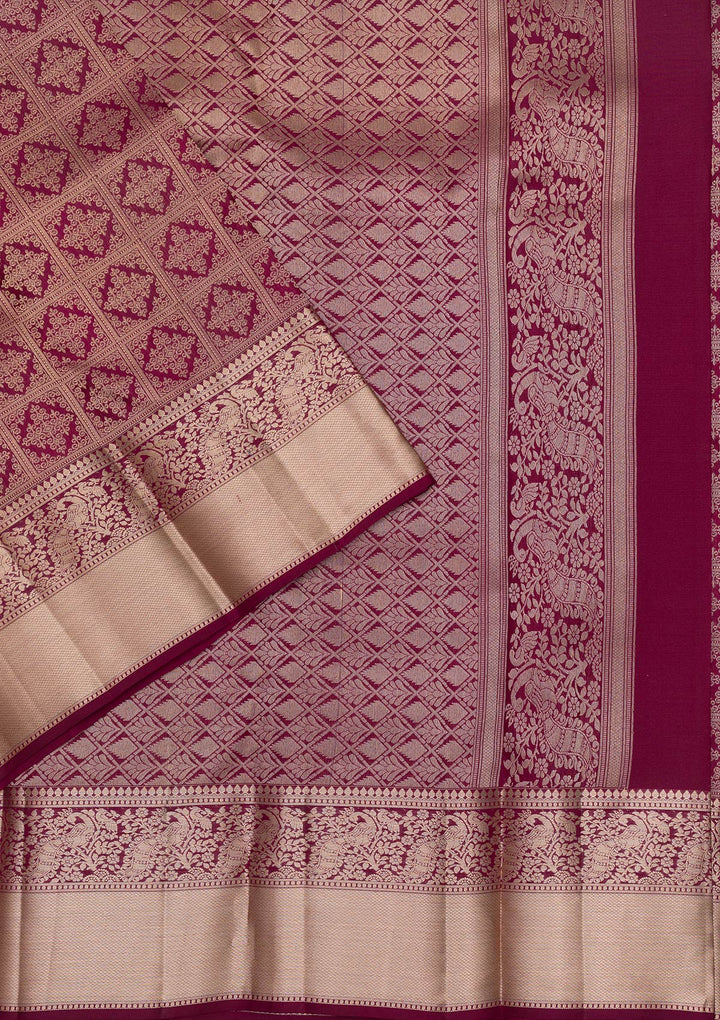 Purple Zariwork Pure Silk Saree
