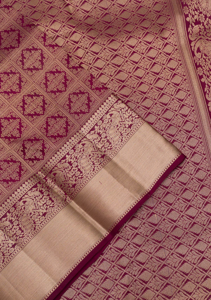 Purple Zariwork Pure Silk Saree